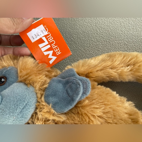 Wild Republic Hanging Monkey Plush Gray Brown Langur Stuffed Animal Mom & Baby - Picture 4 of 8